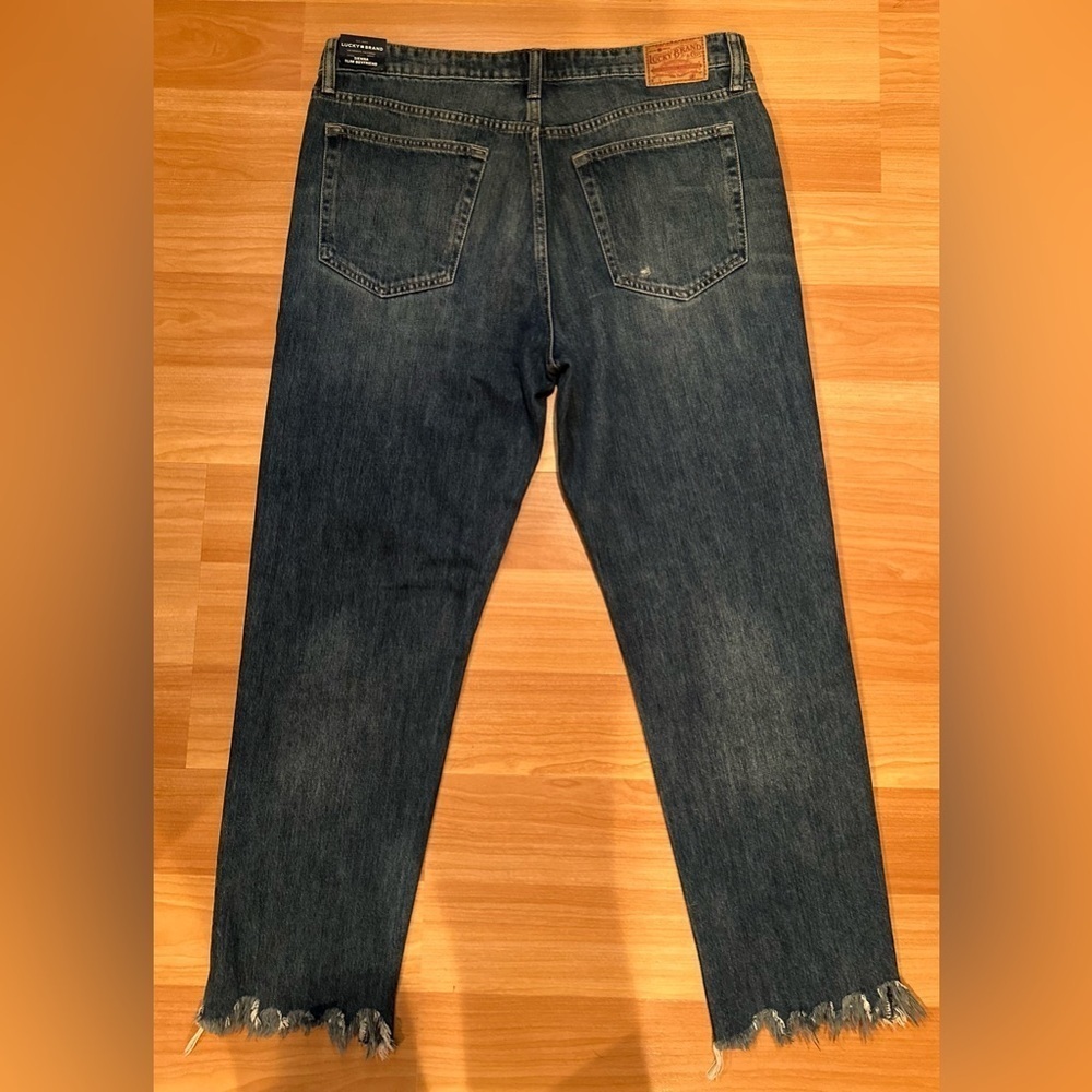 NWT Lucky Brand Sienna Slim Boyfriend Raw Hem Tag Size 10/30 Measures 34/26 - Picture 11 of 16